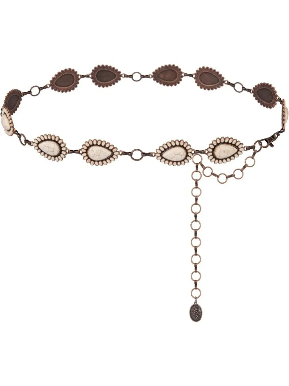 Turquoise Western Concho Chain Belt for Women | Adjustable Boho Cowgirl Body